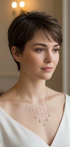 ✨ "رودخانهای از درخشش بر گردنت بچرخ! این گردنبند آبشاری، هر لحظه رو به موجهای زیبایی تبدیل میکنه. 💎